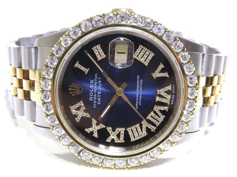 blue mens rolex diamonds|Rolex blue face with diamonds.